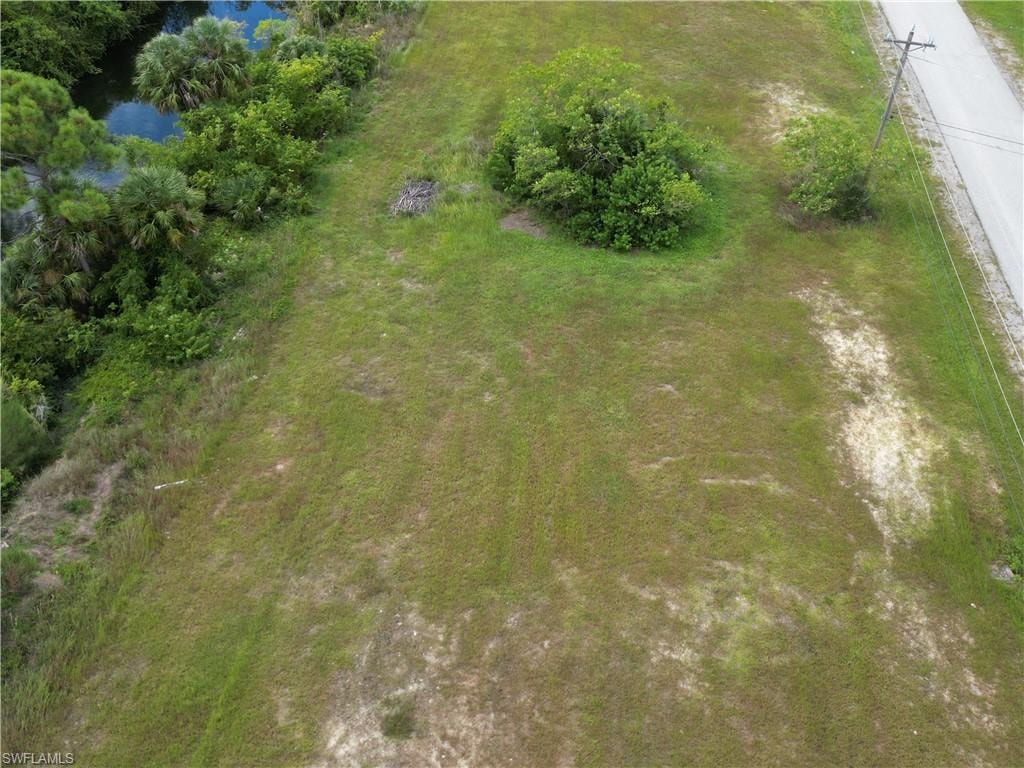 Bird's eye view of a nearby body of water