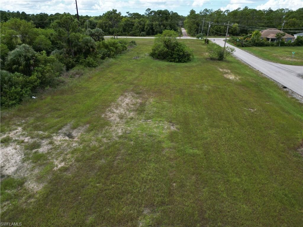 Drone / aerial view of a tree filled landscape