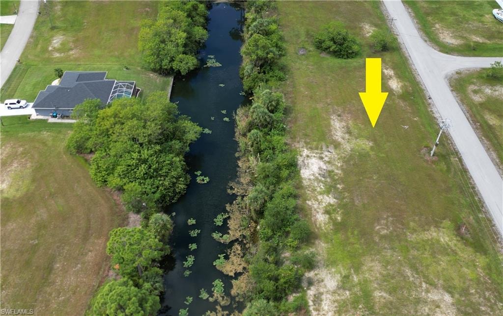 Aerial view of a large body of water