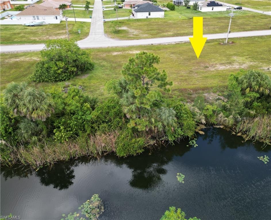 Aerial view of a large body of water