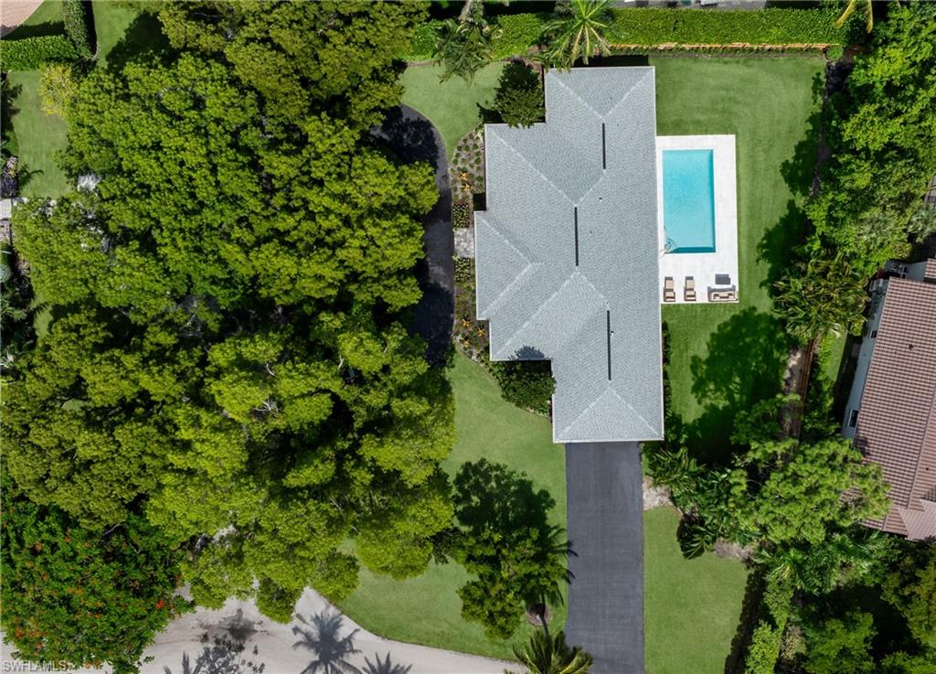 Bird's eye view of a pool