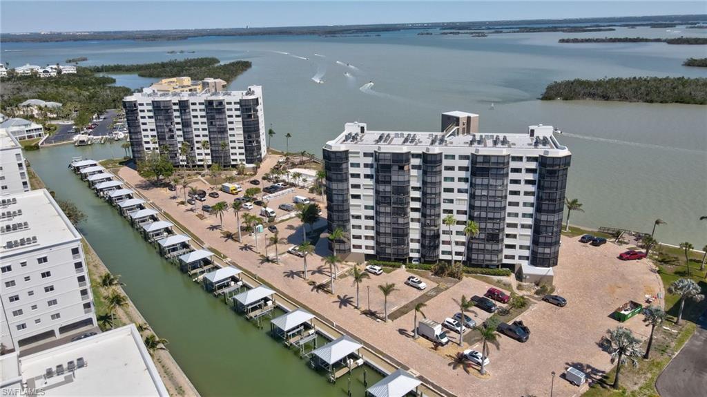 Bird's eye view of a large body of water