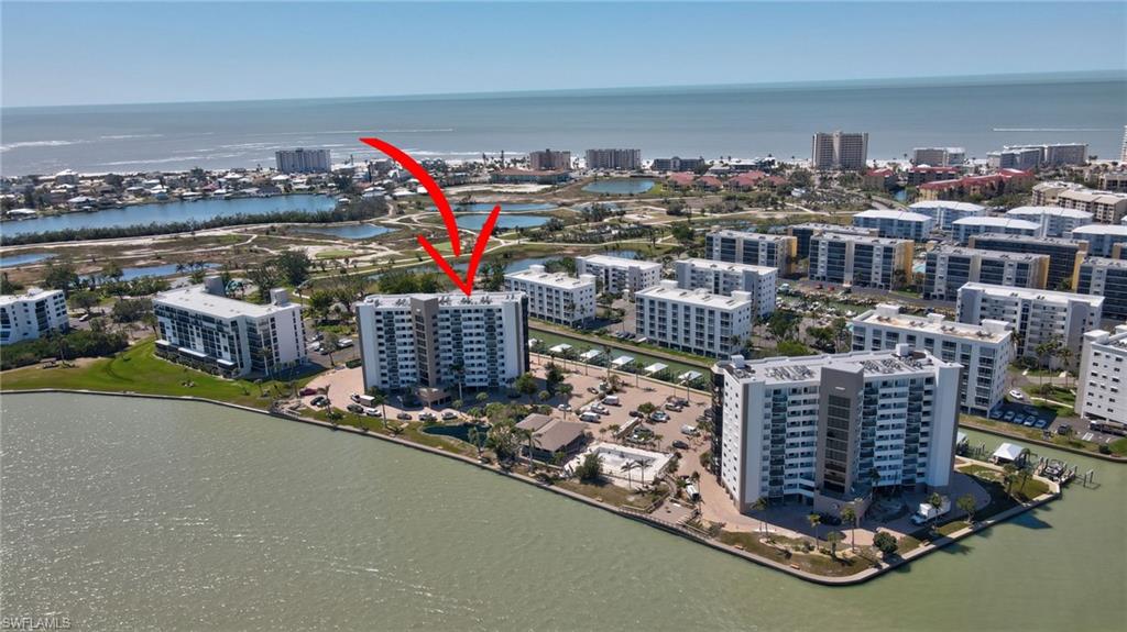 View of urban area with a nearby body of water