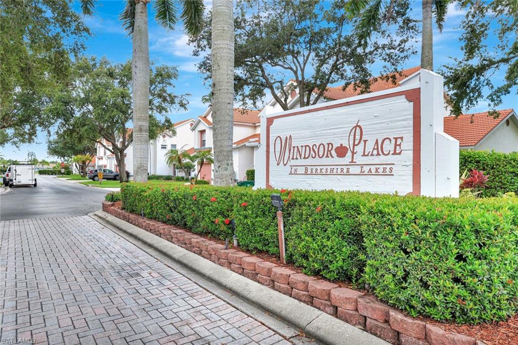 Community sign with a residential view