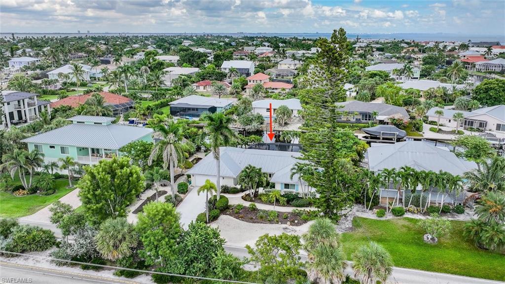 Aerial view of residential area