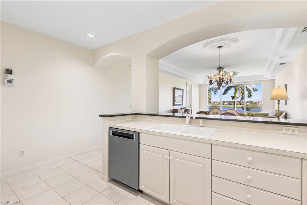 Stunning views from the kitchen and living area. Stainless steel dishwasher.