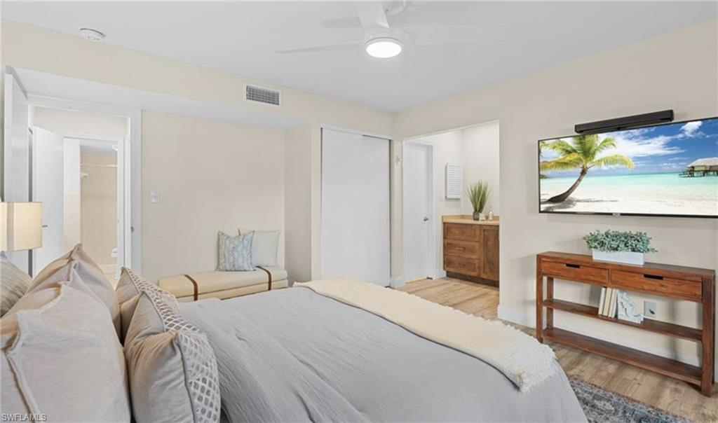 Master bedroom with KING size bed. 2 large closets with shelving