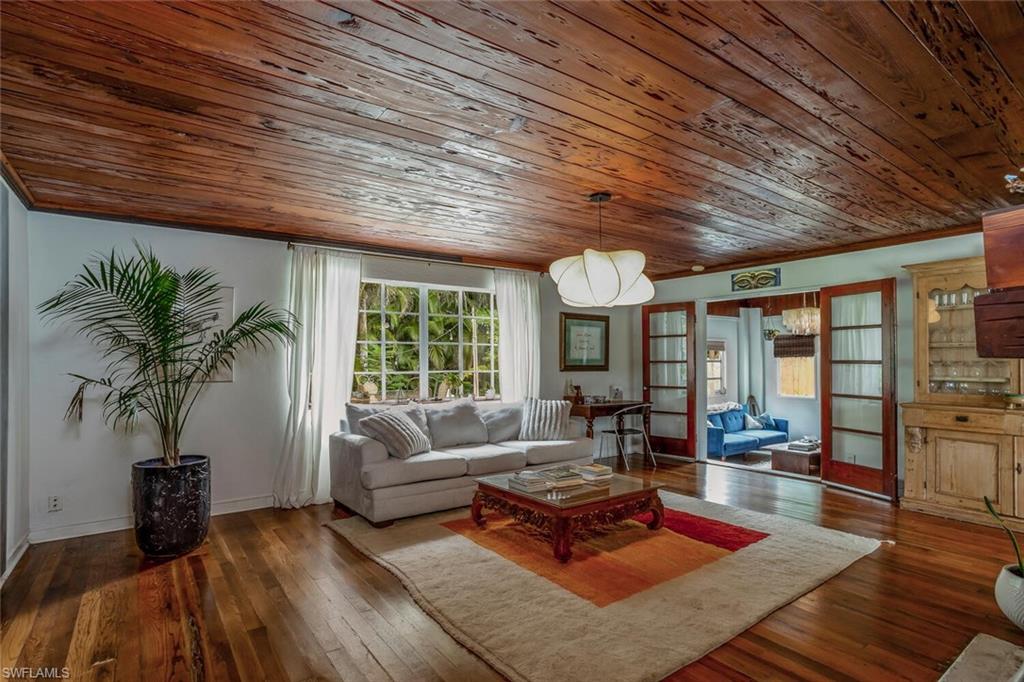 Living area, original wood floors!