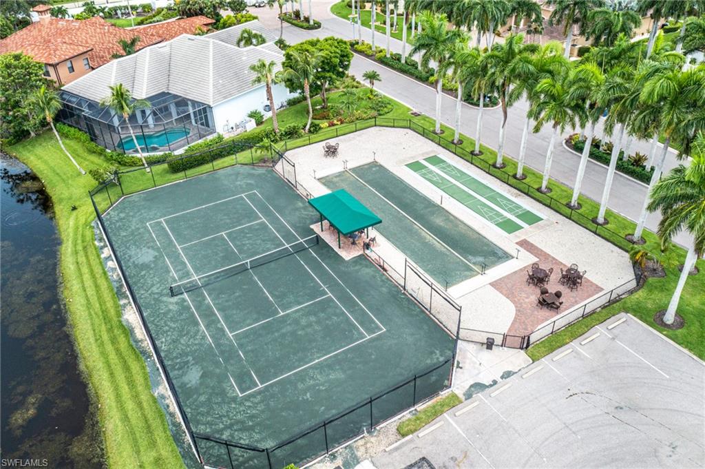Aerial view of a pool area