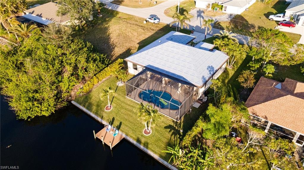 Drone / aerial view of a nearby body of water