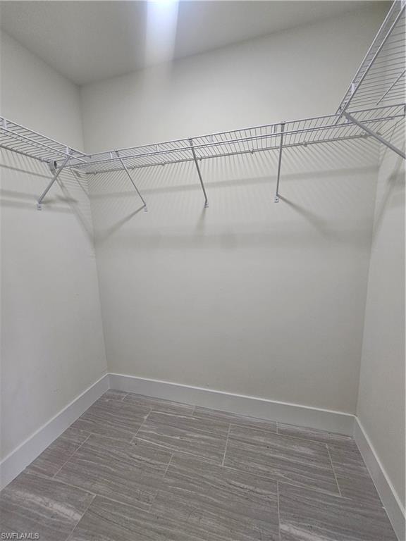 View of walk in closet