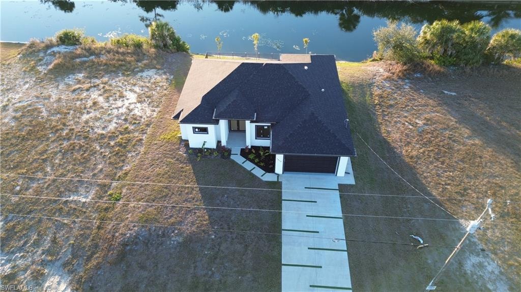 View from above of property featuring a large body of water