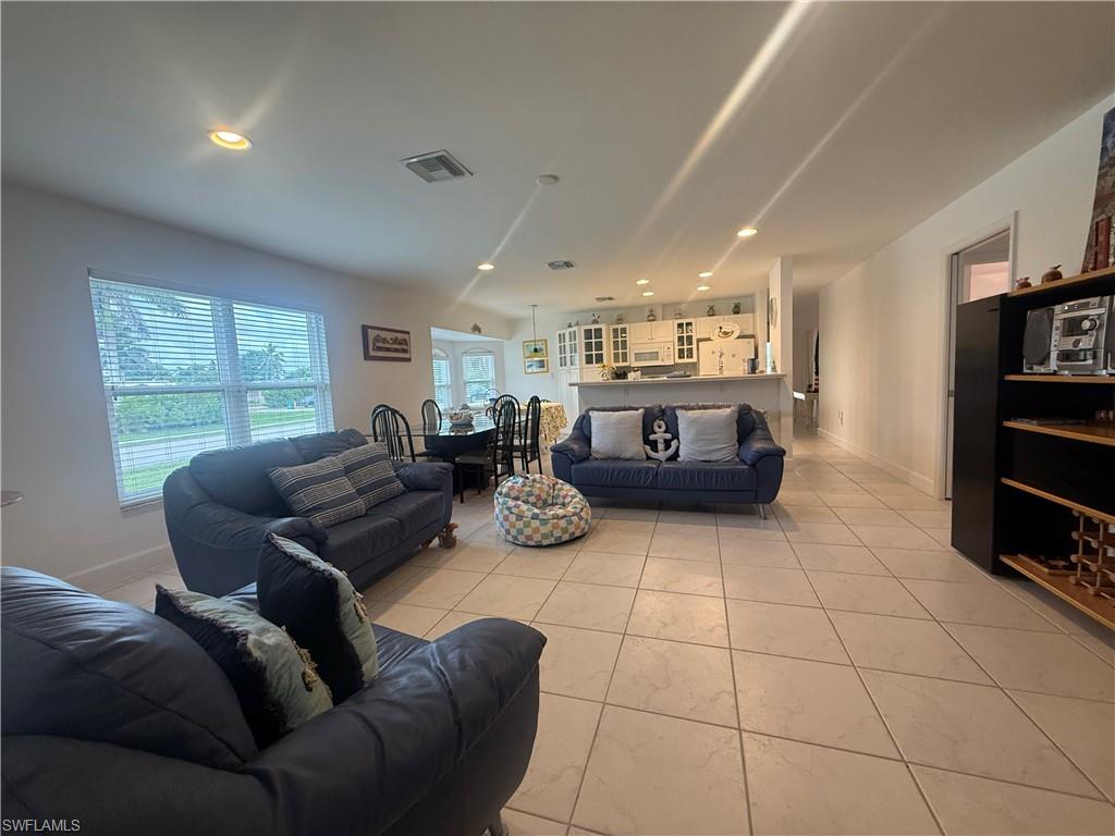 Living room featuring recessed lighting