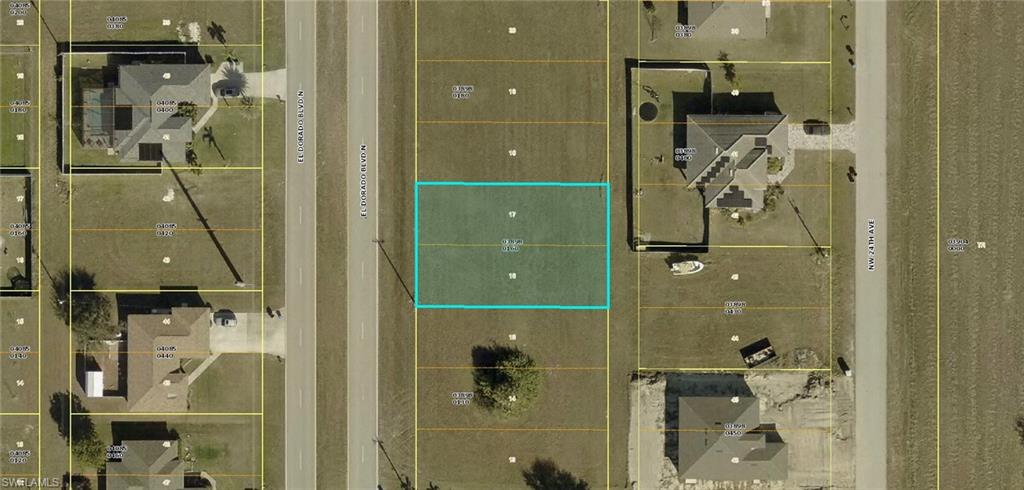Aerial overview of property's location with property boundaries highlighted