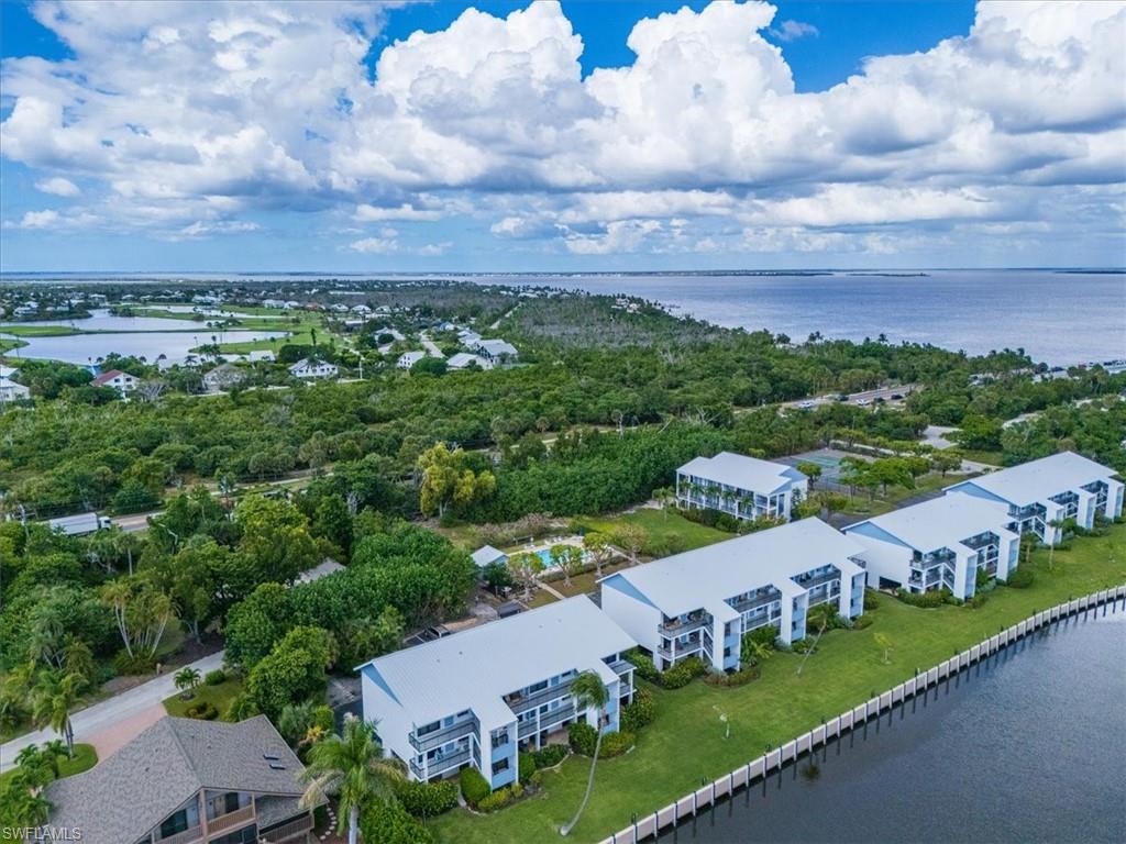 Drone / aerial view of a nearby body of water