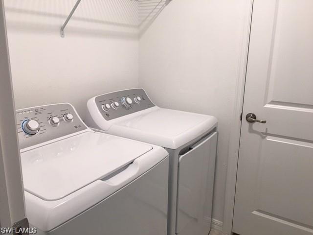 Clothes washing area with washing machine and dryer