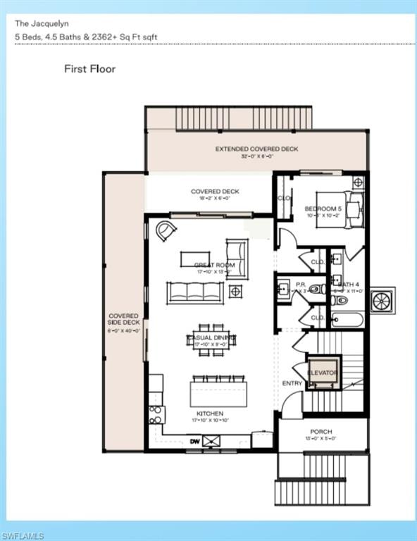 Sample - 5 bed/4.5 bath fits on lot not included in current list priceRendering VIRTUALLY EDITED