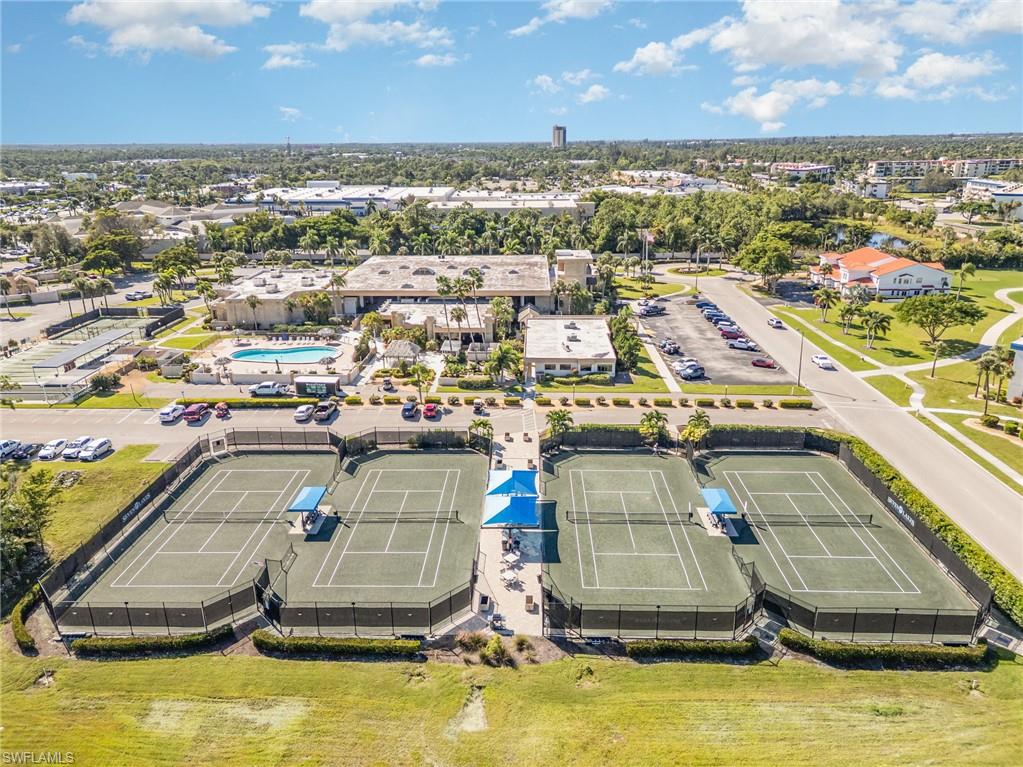 View of tennis courts and amenities center