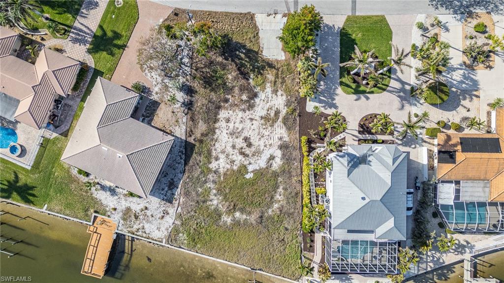 Drone / aerial view of oversized Bayfront buildable lot