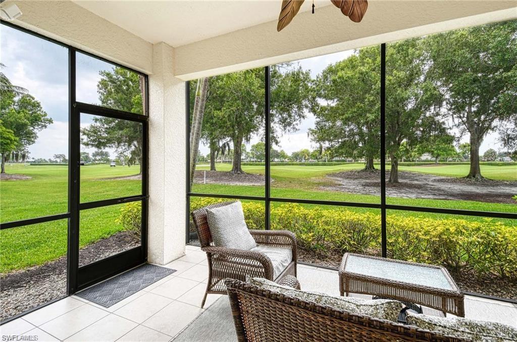 Comfortable Lanai overlooking golf course