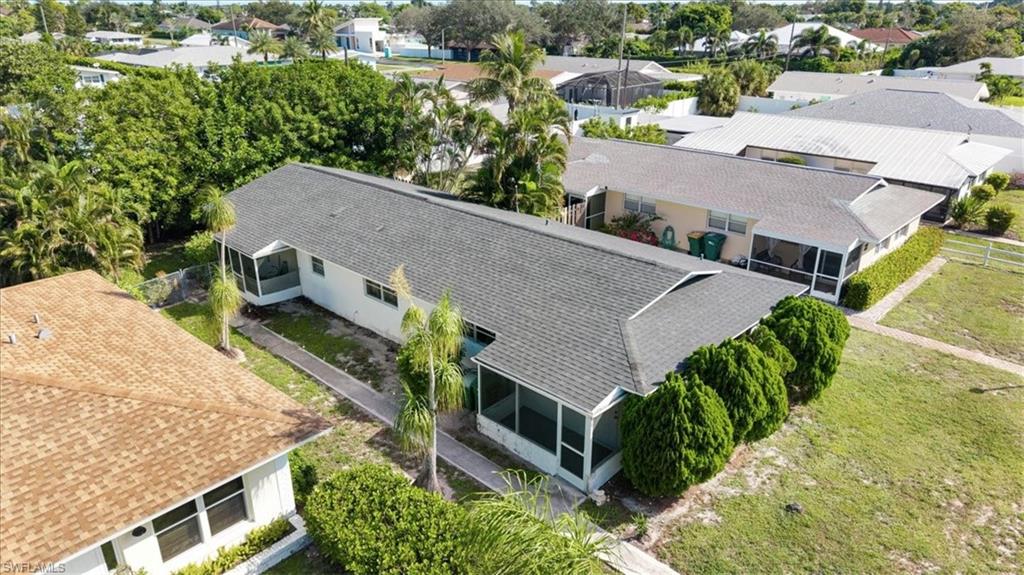 Aerial perspective of suburban area
