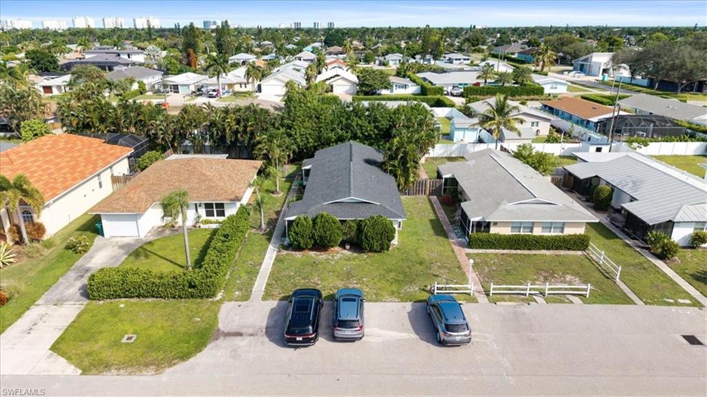 Aerial perspective of suburban area