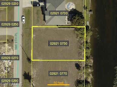 Aerial overview of property's location with property boundaries highlighted