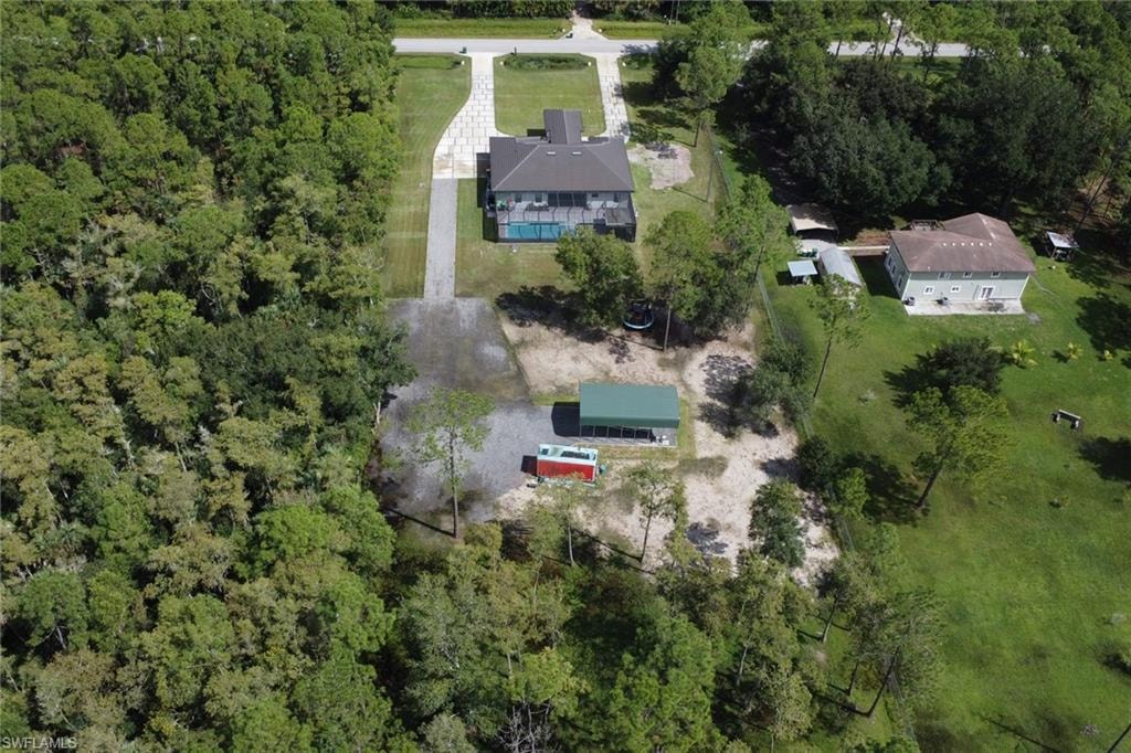 Aerial view of property's location with privacy