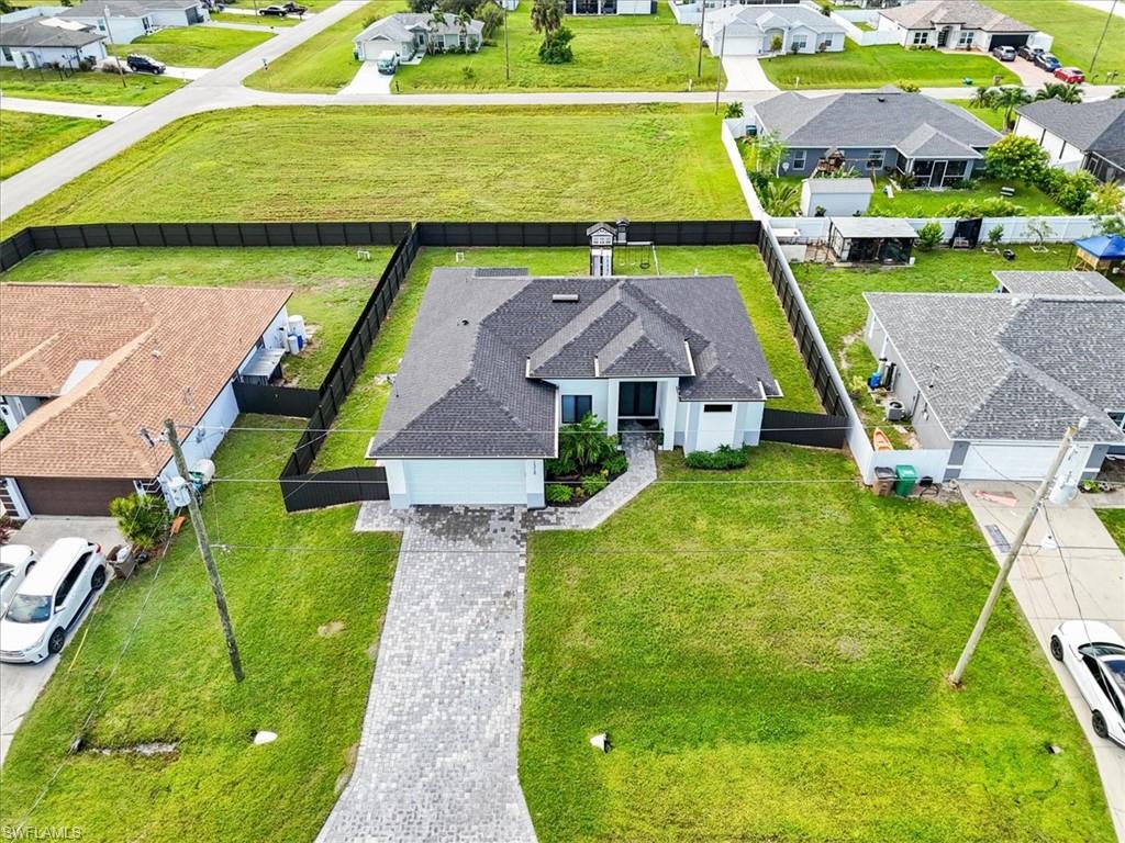 Aerial view of residential area