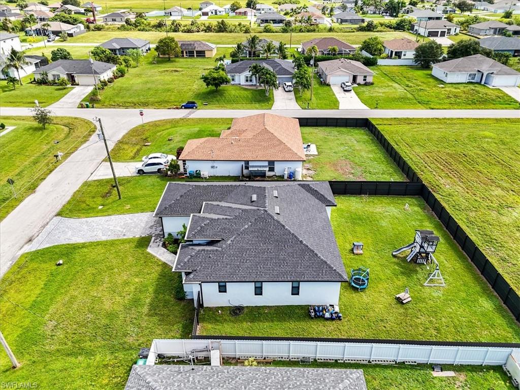 Aerial view of residential area