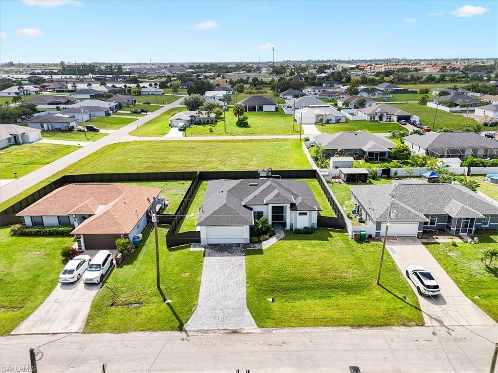 Aerial view of residential area