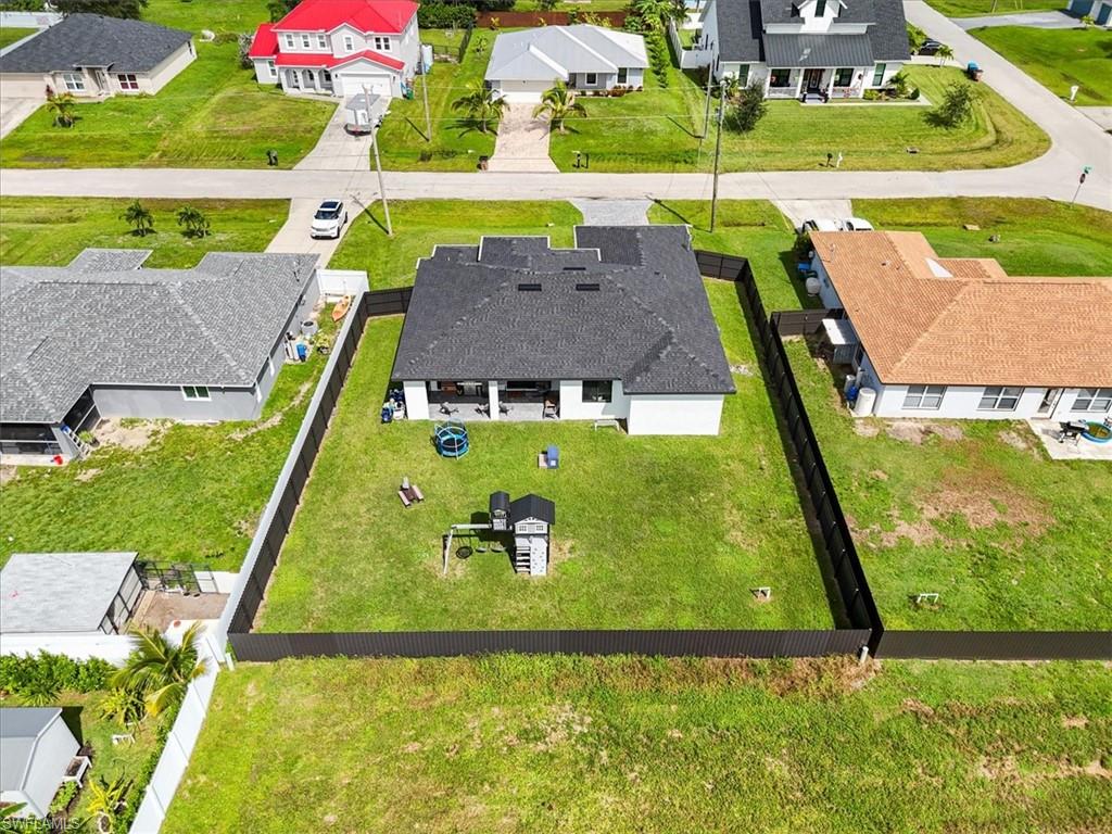 Aerial perspective of suburban area