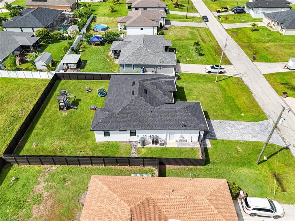 Aerial view of residential area