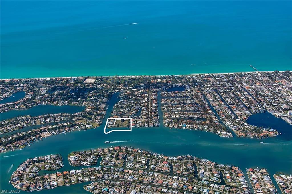 Aerial View of Naples Bay and the Gulf.