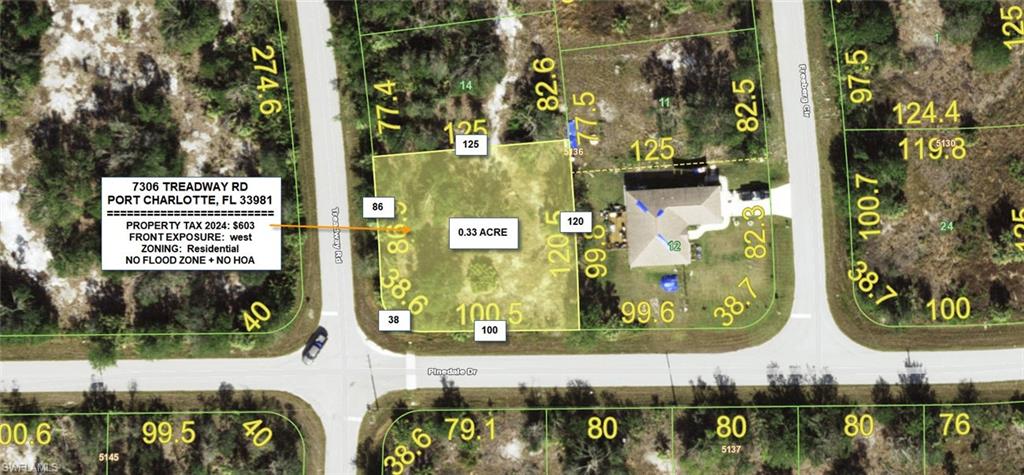 Map of property location with property parcel outlined