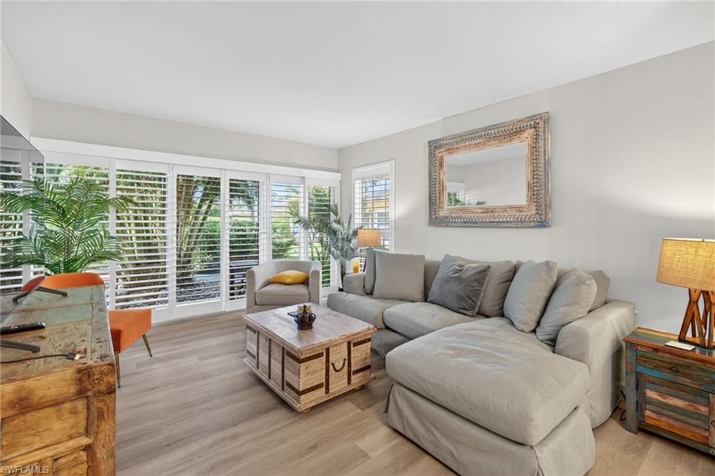 Living area featuring light wood-style flooring