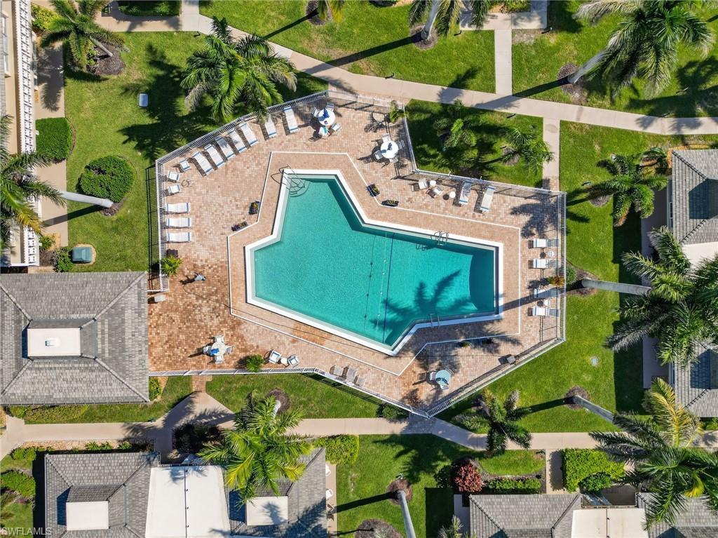 Aerial view of a pool area