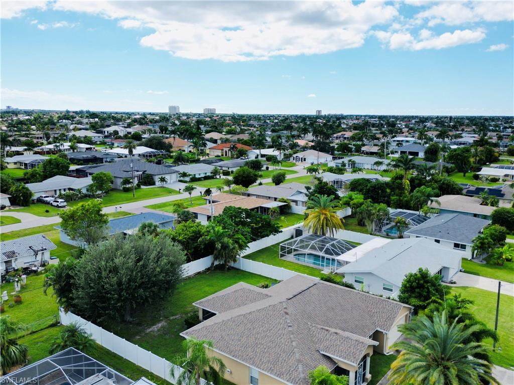 Aerial perspective of suburban area