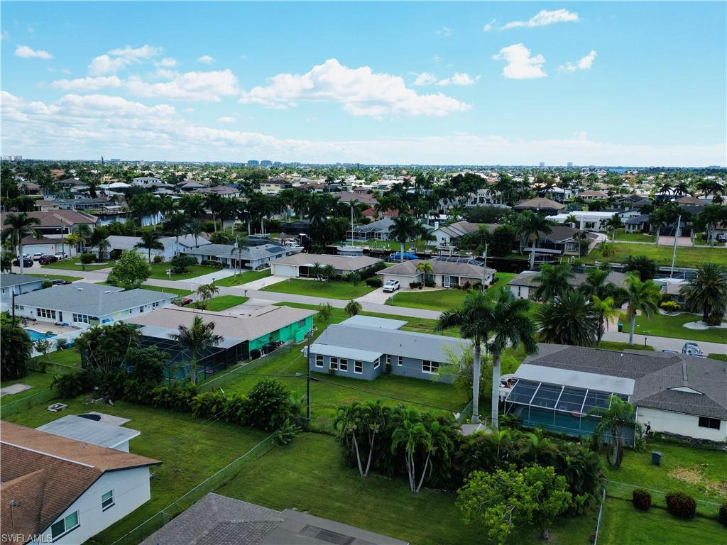 Aerial perspective of suburban area