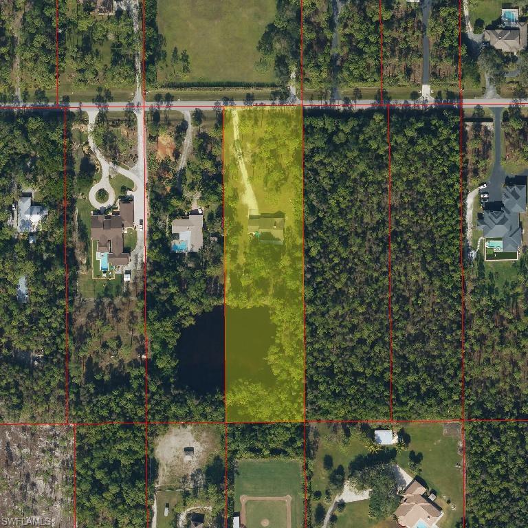 Aerial view of property's location with property boundaries highlighted