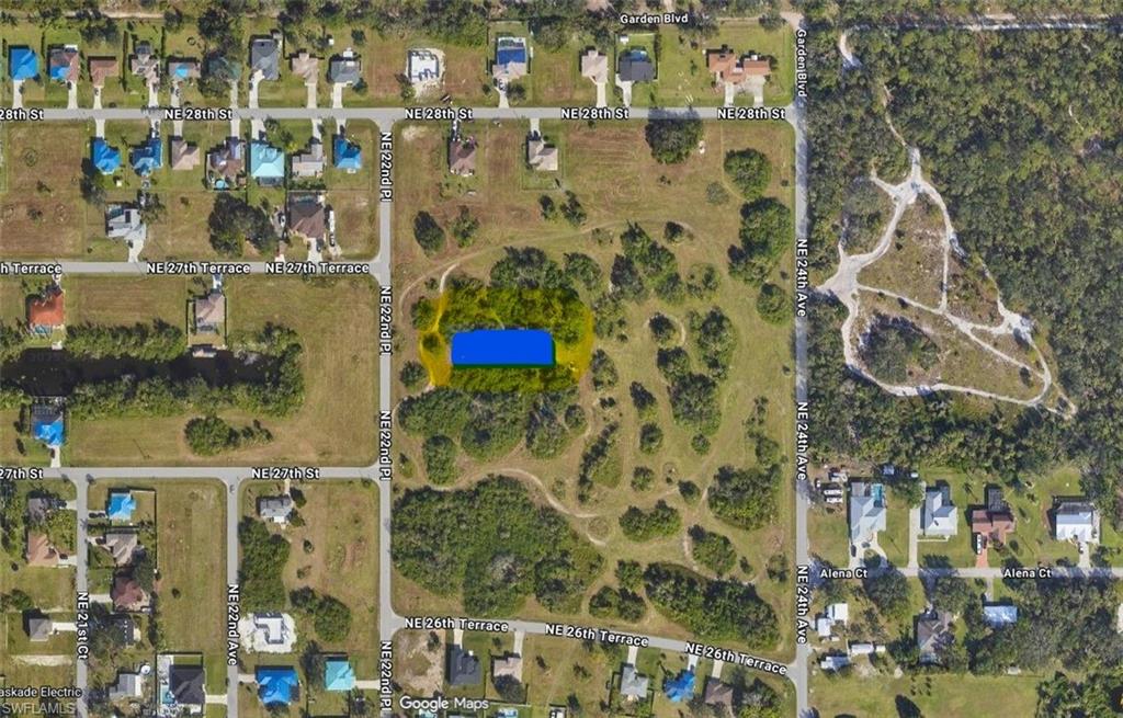 Aerial map of property and surrounding area