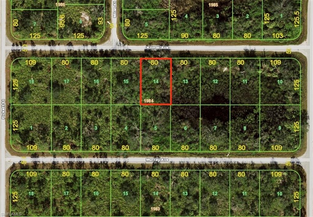 Aerial map of property and surrounding area