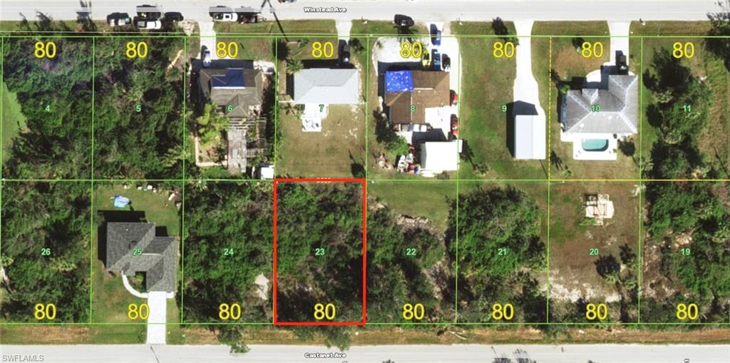 Aerial map of property and surrounding area