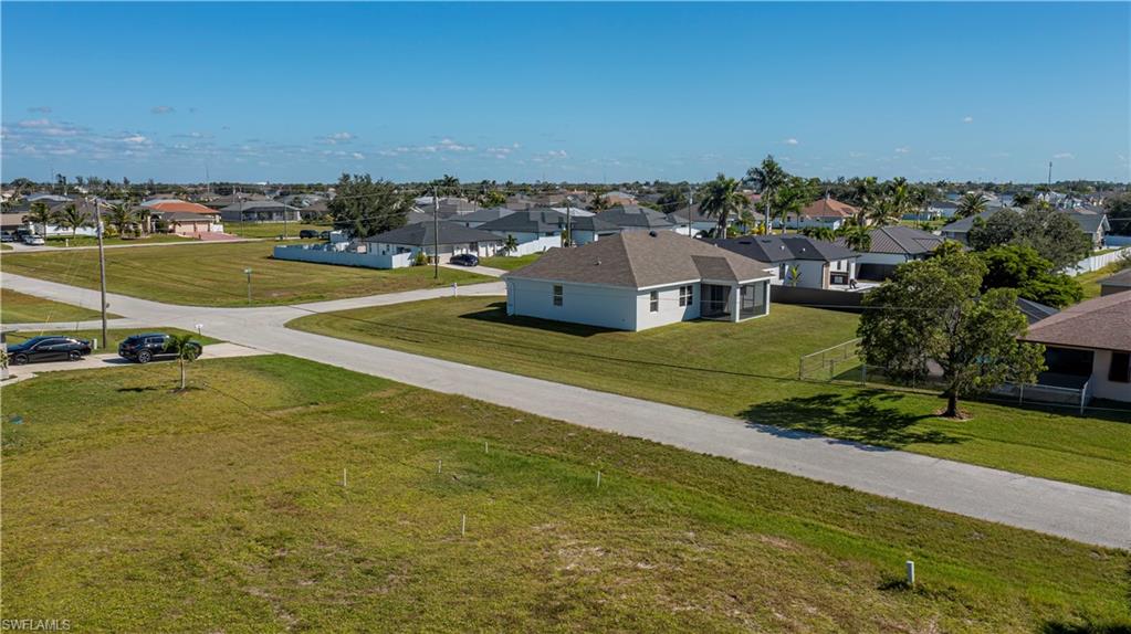 Aerial view of residential area