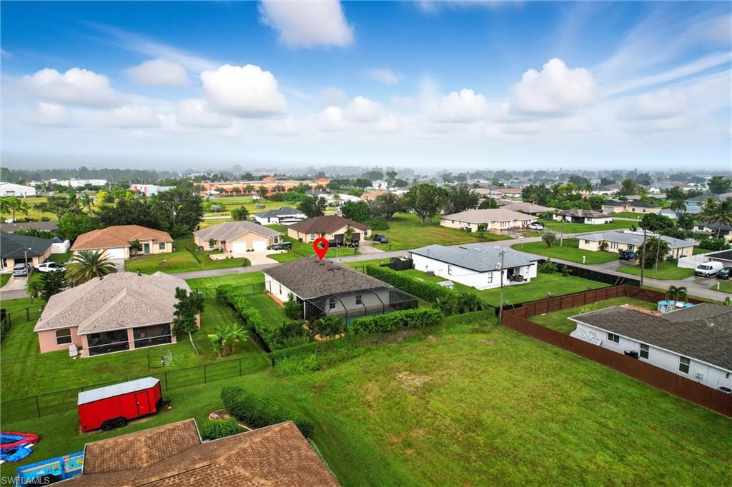 Aerial perspective of suburban area