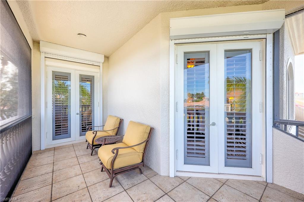 Third floor balcony, both bedrooms access via French doors