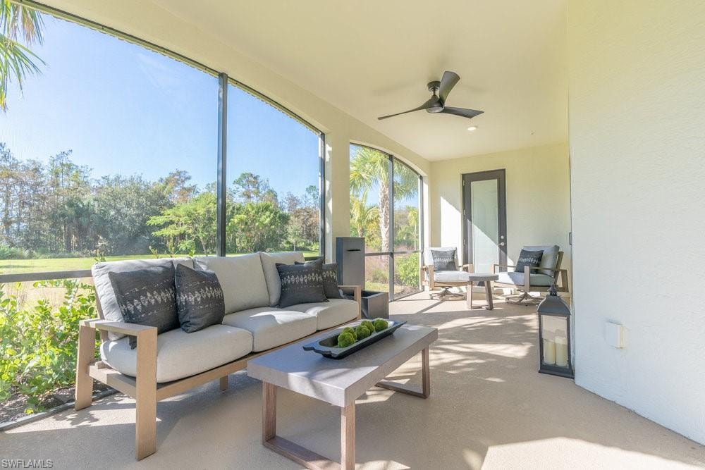 Screened in loggia.