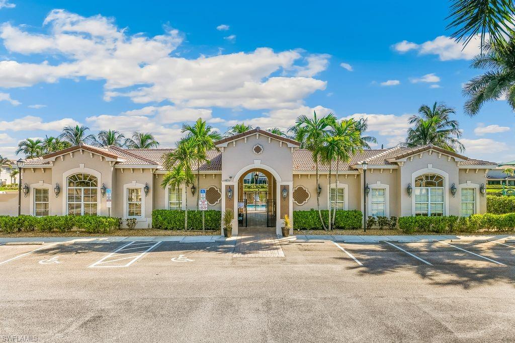 Front View of Clubhouse and parking area
