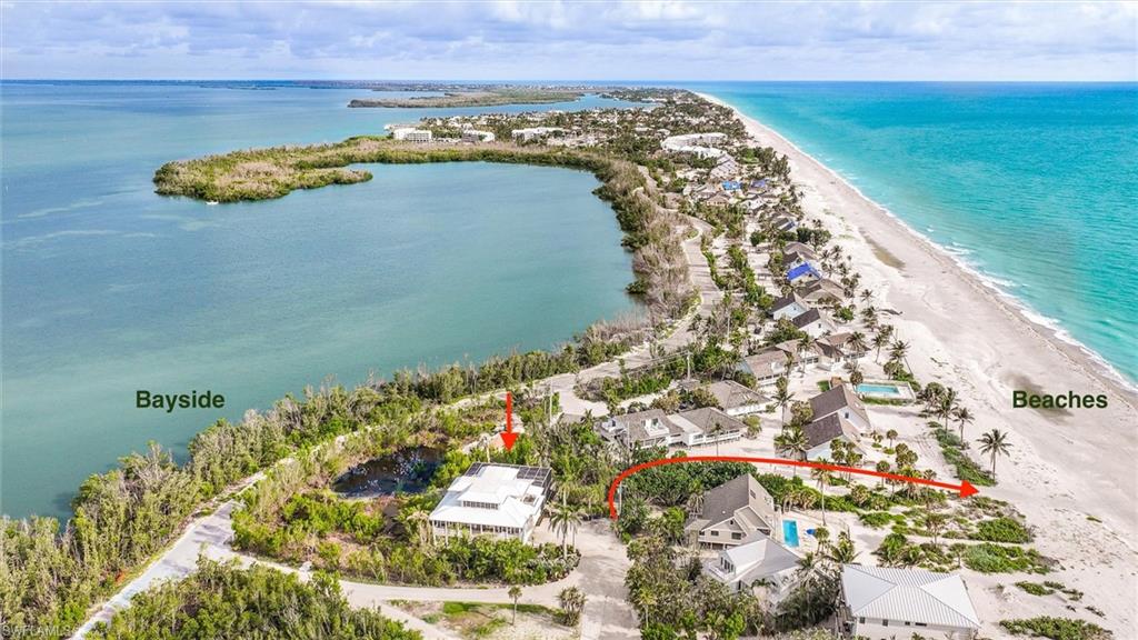 Drone / aerial view of unending shoreline