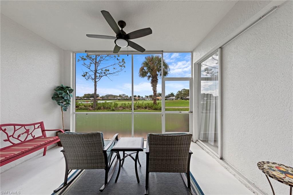 Screened Lanai with golf course view